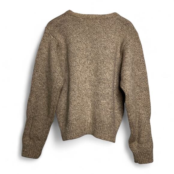 Vintage 80s LLBean Puffin Oatmeal Wool Knit Novelty Crewneck Pullover Sweater - Picture 2 of 11
